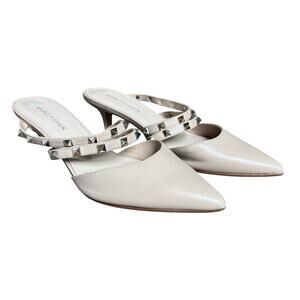 Marc Fisher Nude Beige Jonni Studded Pointy Toe Kitten Heels Size 8